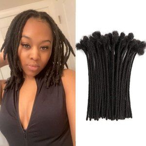 6" 100% Human Hair Dreadloc Handmade Extensions 30 Strands 0.4cm